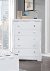 Eleanor Rectangular 5-drawer Chest White