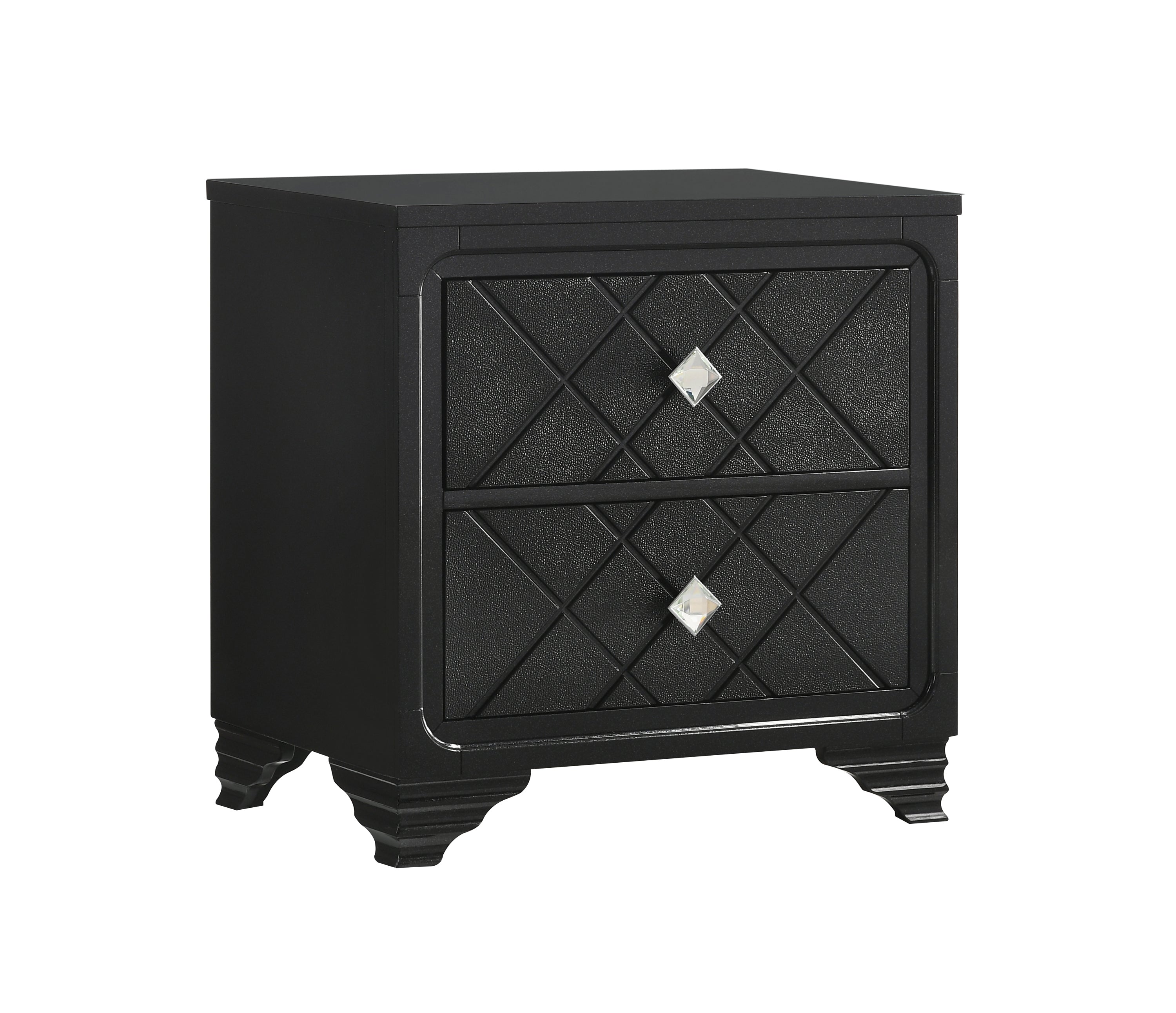 Penelope 2-drawer Nightstand Black