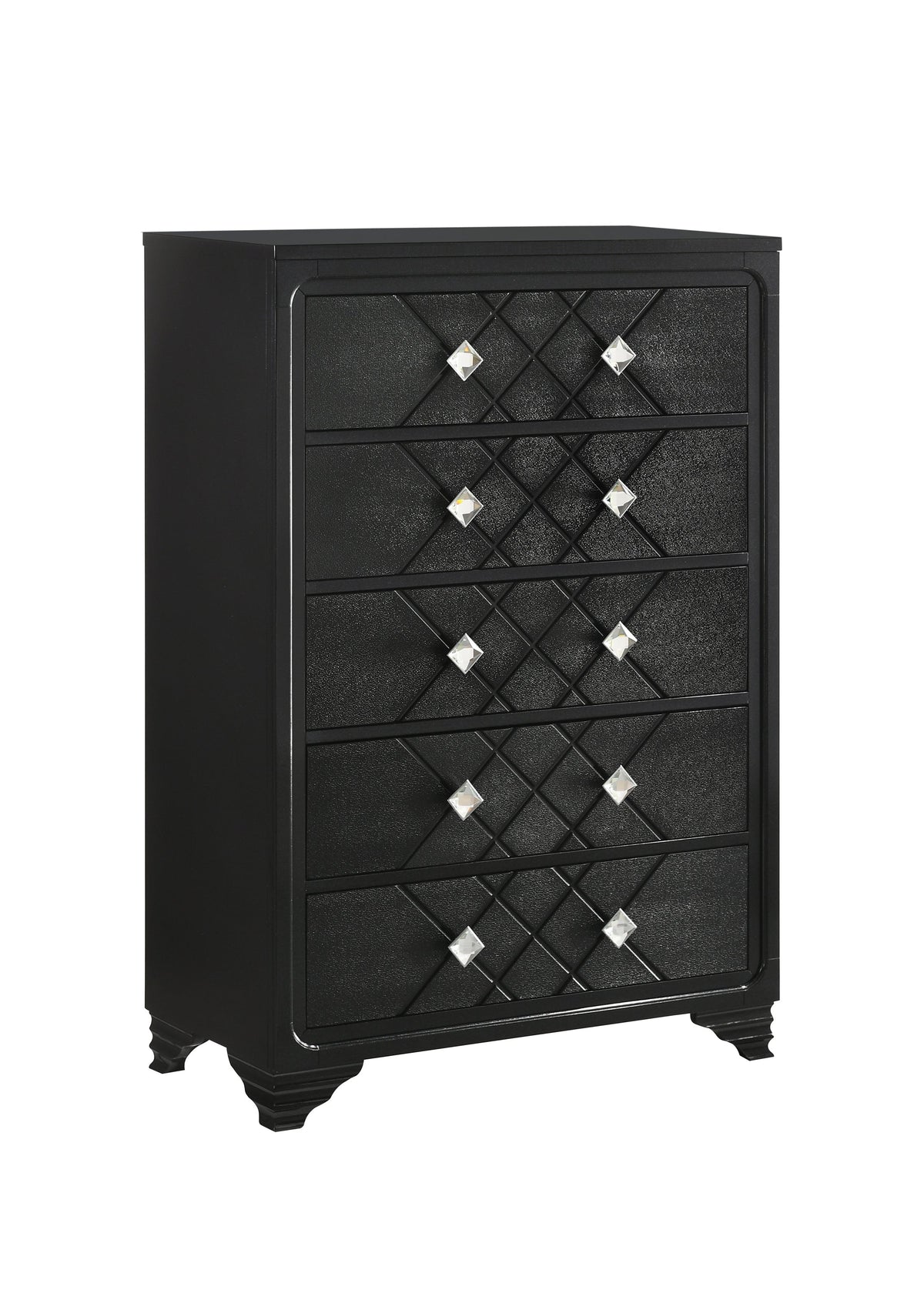 Penelope 5-drawer Chest Black