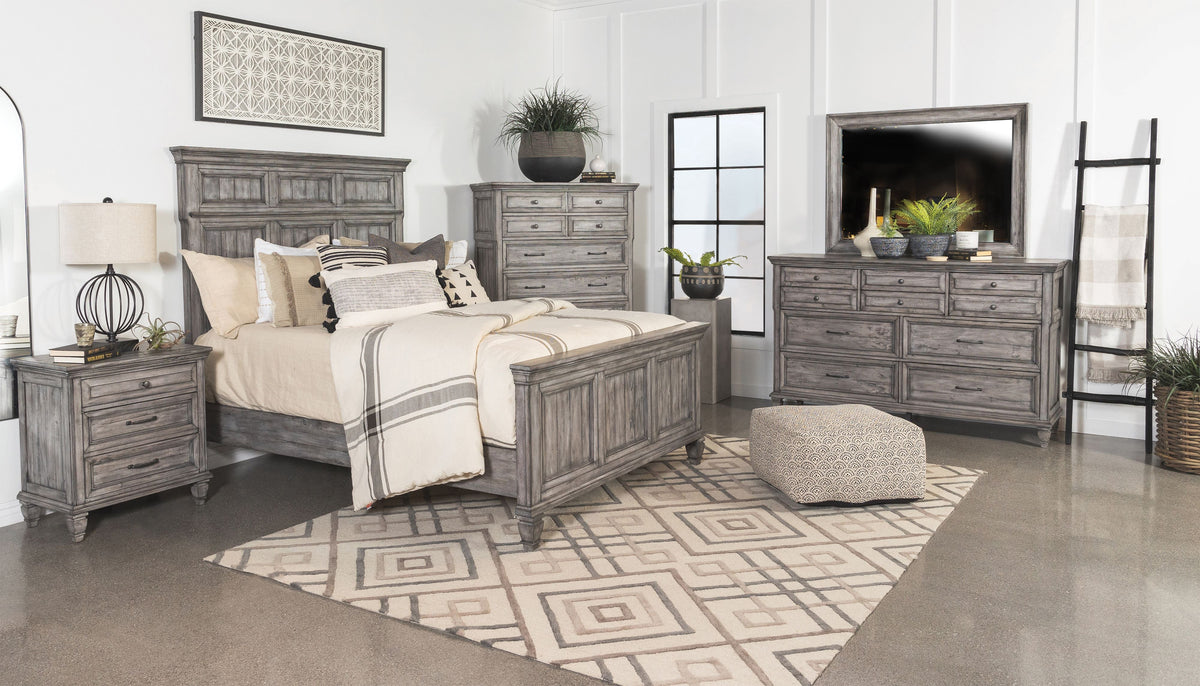 Avenue 4-piece Queen Panel Bedroom Set Grey