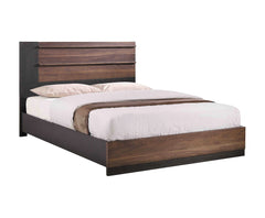 Azalia Rectangular Bed Black and Walnut