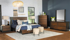 Azalia Rectangular Bed Black and Walnut