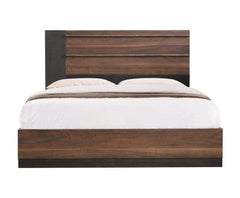 Azalia Rectangular Bed Black and Walnut