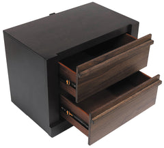 Azalia 2-drawer Nightstand Black and Walnut