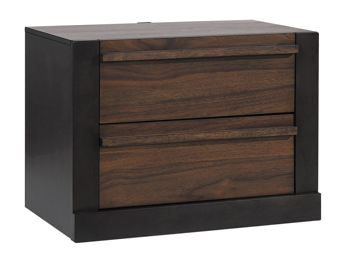 Azalia 2-drawer Nightstand Black and Walnut