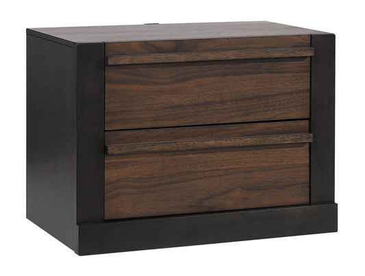 Azalia 2-drawer Nightstand Black and Walnut