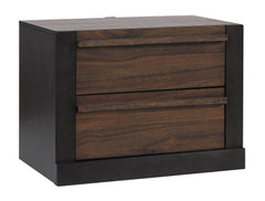 Azalia 2-drawer Nightstand Black and Walnut