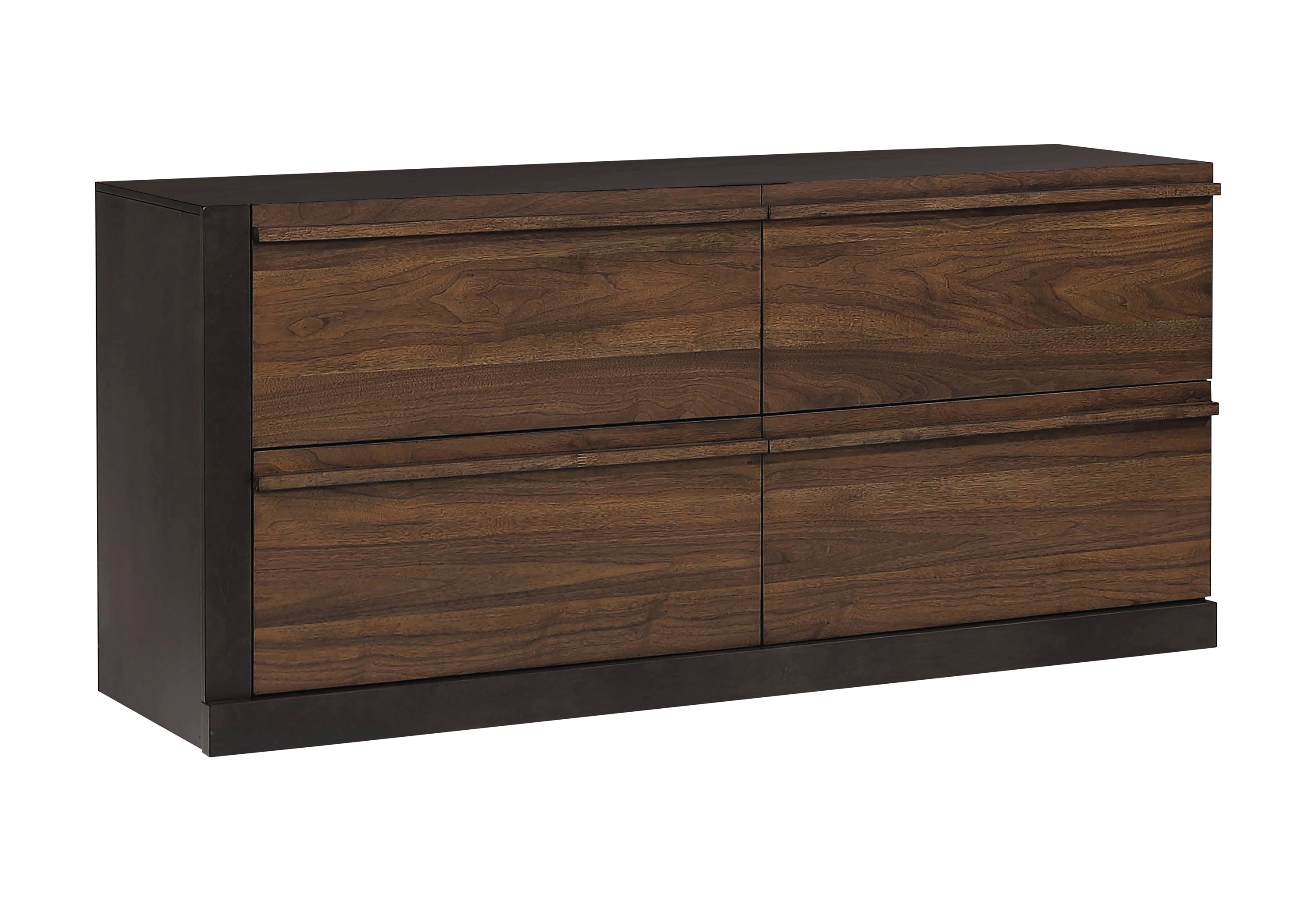 Azalia 4-drawer Dresser Black and Walnut