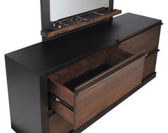 Azalia 4-drawer Dresser Black and Walnut