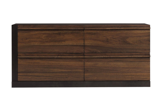 Azalia 4-drawer Dresser Black and Walnut