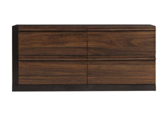 Azalia 4-drawer Dresser Black and Walnut