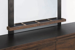 Azalia Mirror with Jewelry Tray Black and Walnut