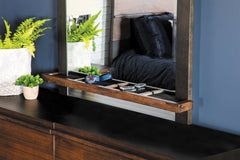 Azalia Mirror with Jewelry Tray Black and Walnut