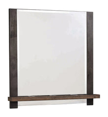 Azalia Mirror with Jewelry Tray Black and Walnut