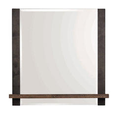 Azalia Mirror with Jewelry Tray Black and Walnut