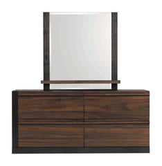 Azalia Mirror with Jewelry Tray Black and Walnut