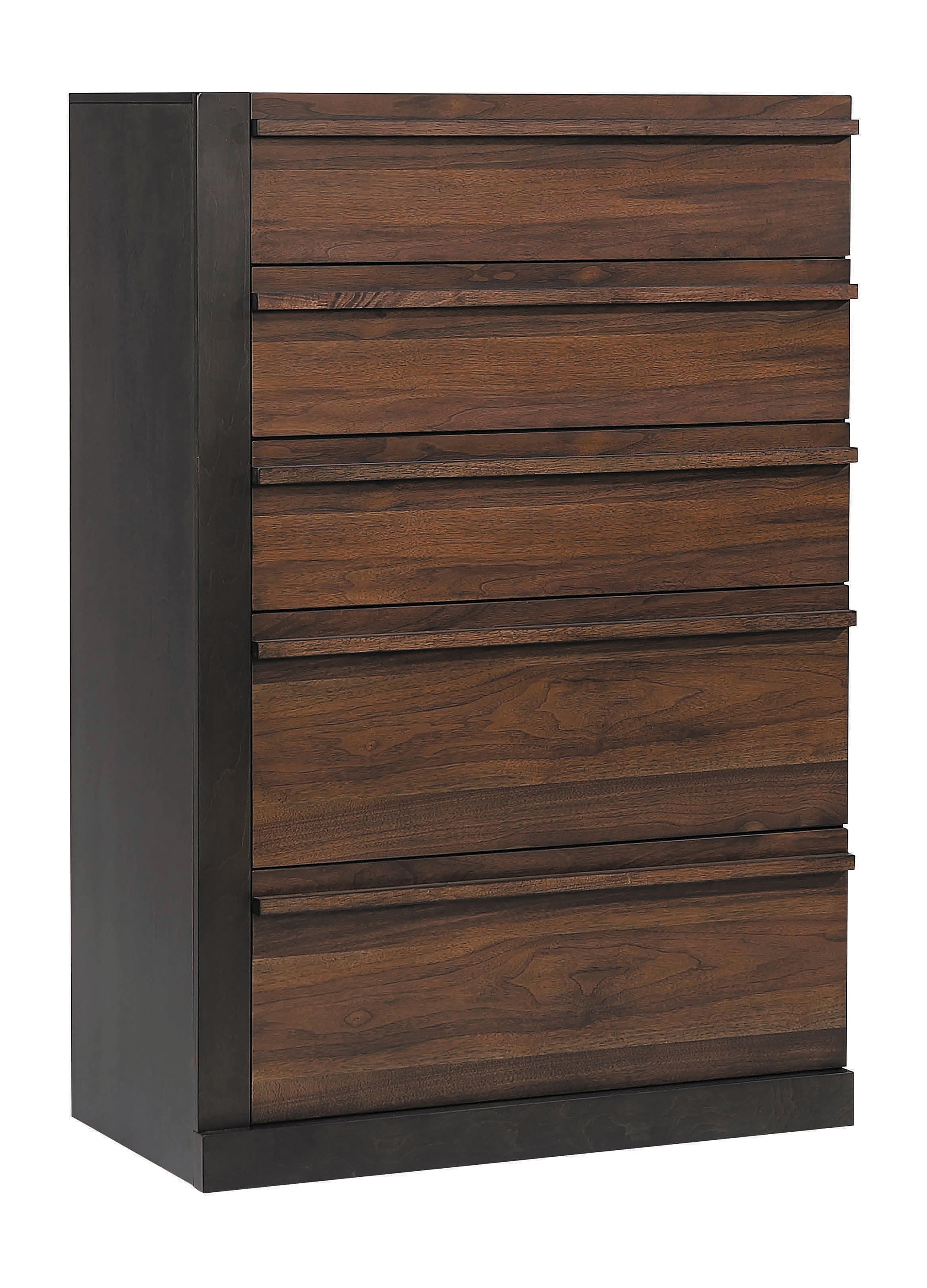 Azalia 5-drawer Chest Black and Walnut