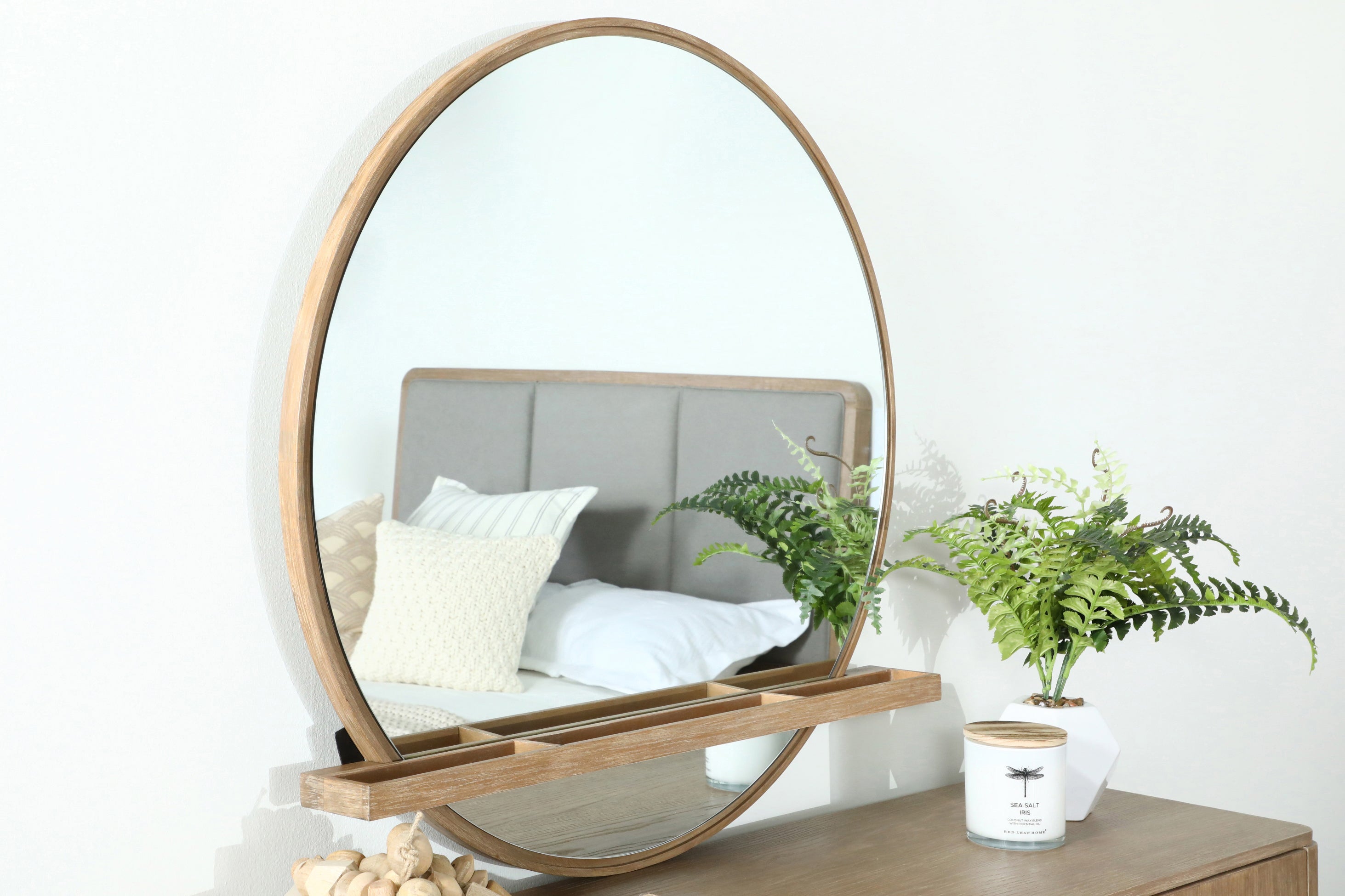 Arini Round Dresser Mirror Sand Wash