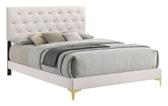 Kendall Tufted Upholstered Panel California King Bed White