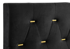 Kendall Tufted Panel Eastern King Bed Black and Gold