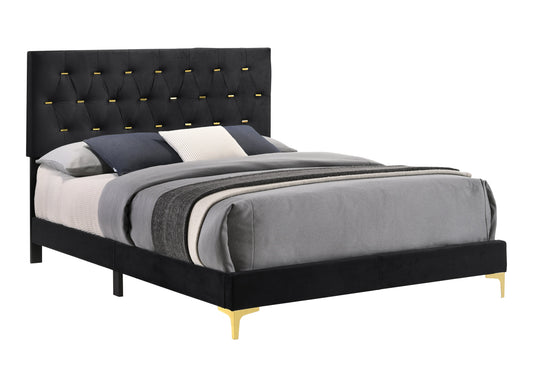 Kendall 5-piece Tufted Panel California King Bedroom Set Black and Gold