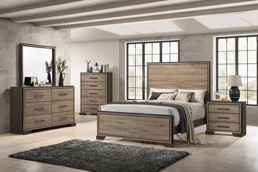 Baker 5-piece Eastern King Bedroom Set Brown and Light Taupe