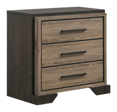 Baker 3-drawer Nightstand Brown and Light Taupe