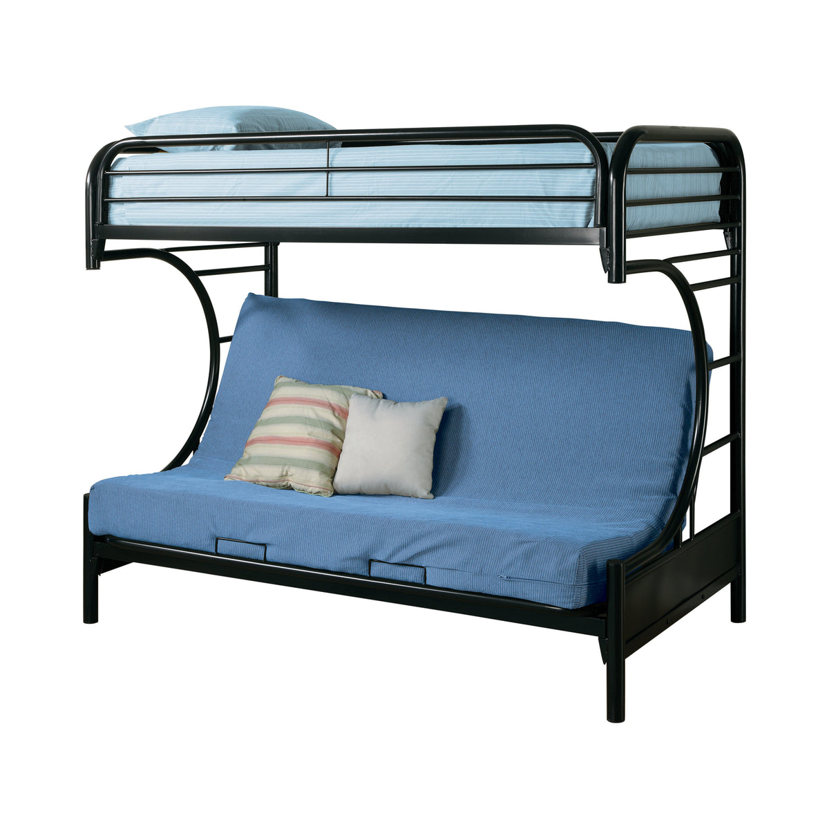 Montgomery Twin over Futon Bunk Bed Glossy Black