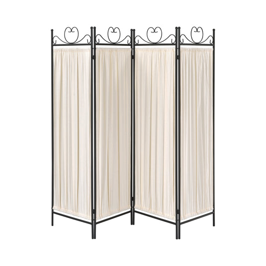 Dove 4-panel Folding Screen Beige and Black