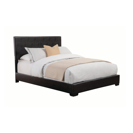 Conner California King Upholstered Panel Bed Black