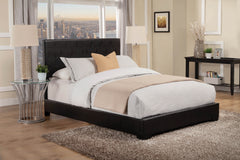 Conner California King Upholstered Panel Bed Black