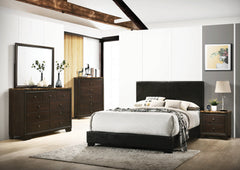 Conner Twin Upholstered Panel Bed Black