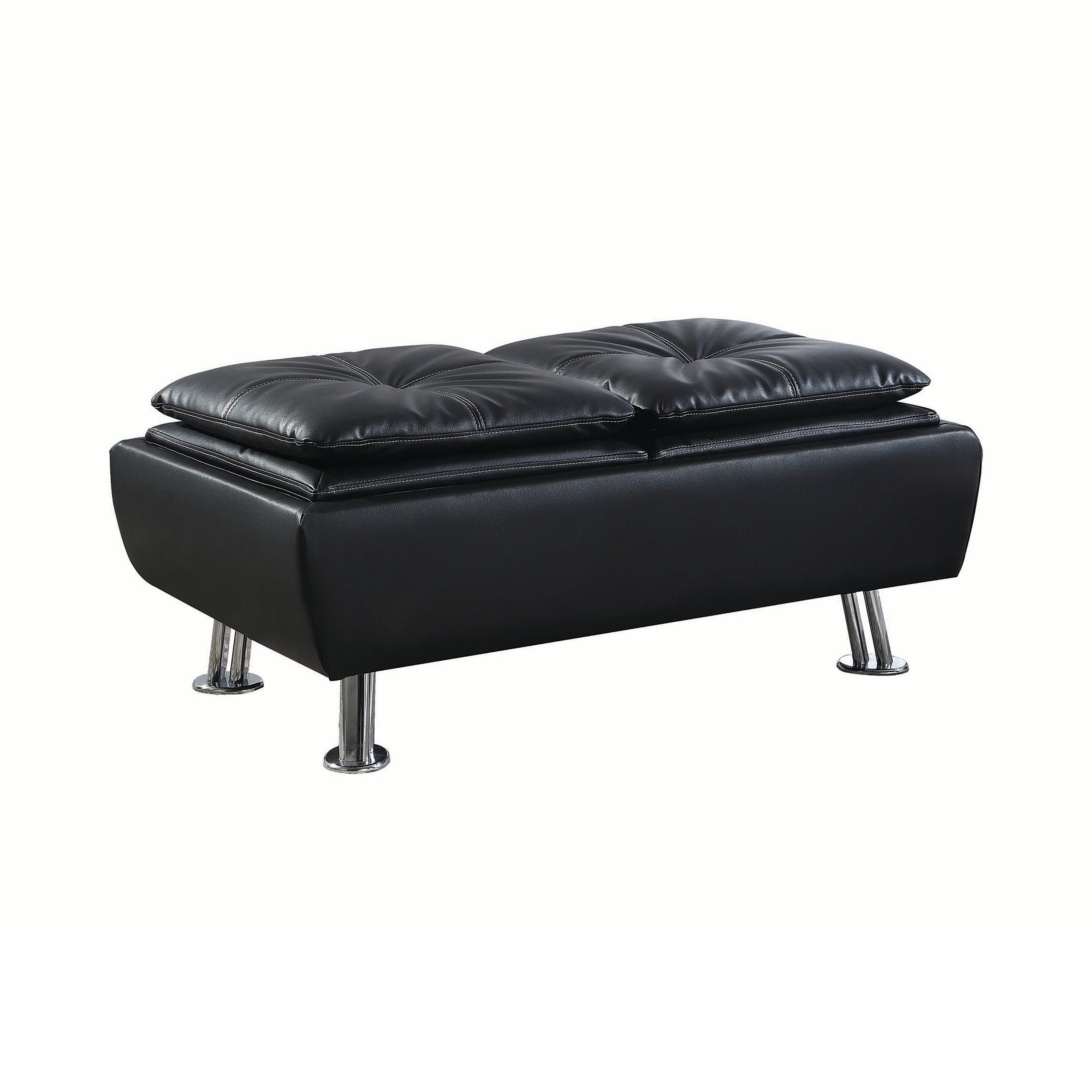 Dilleston Storage Ottoman with Removable Trays Black