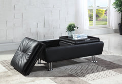 Dilleston Storage Ottoman with Removable Trays Black