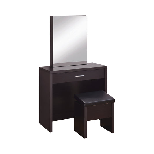 Harvey 2-piece Vanity Set with Lift-Top Stool Cappuccino