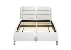 Jeremaine Full Upholstered Platform Bed Glossy White