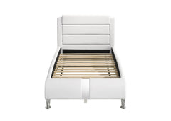 Jeremaine Twin Upholstered Platform Bed Glossy White