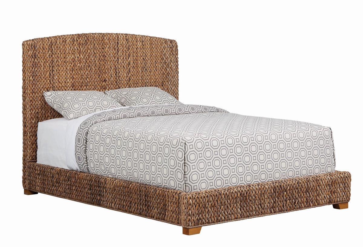 Laughton Queen Hand-Woven Banana Leaf Bed Amber