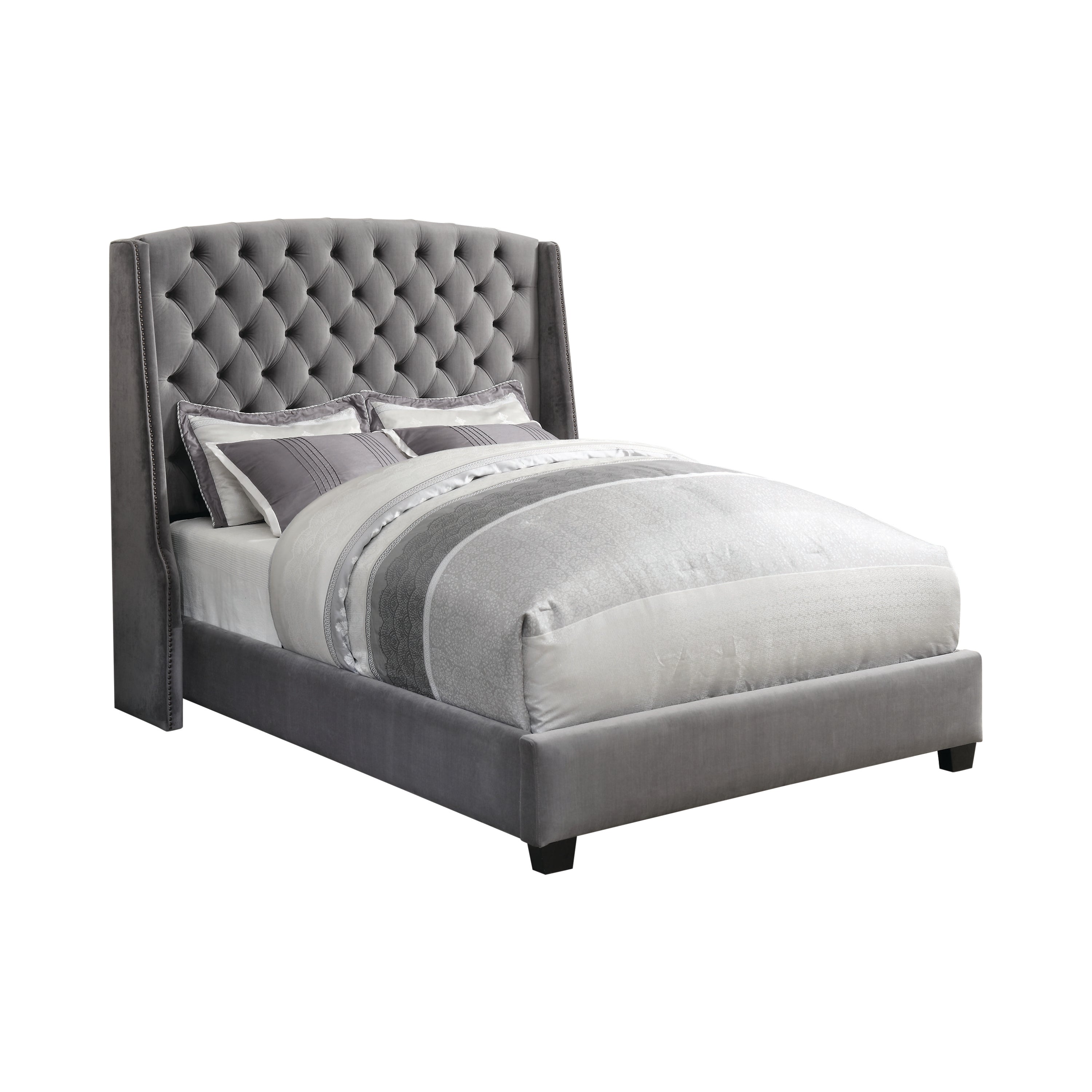 Pissarro Full Tufted Upholstered Bed Grey