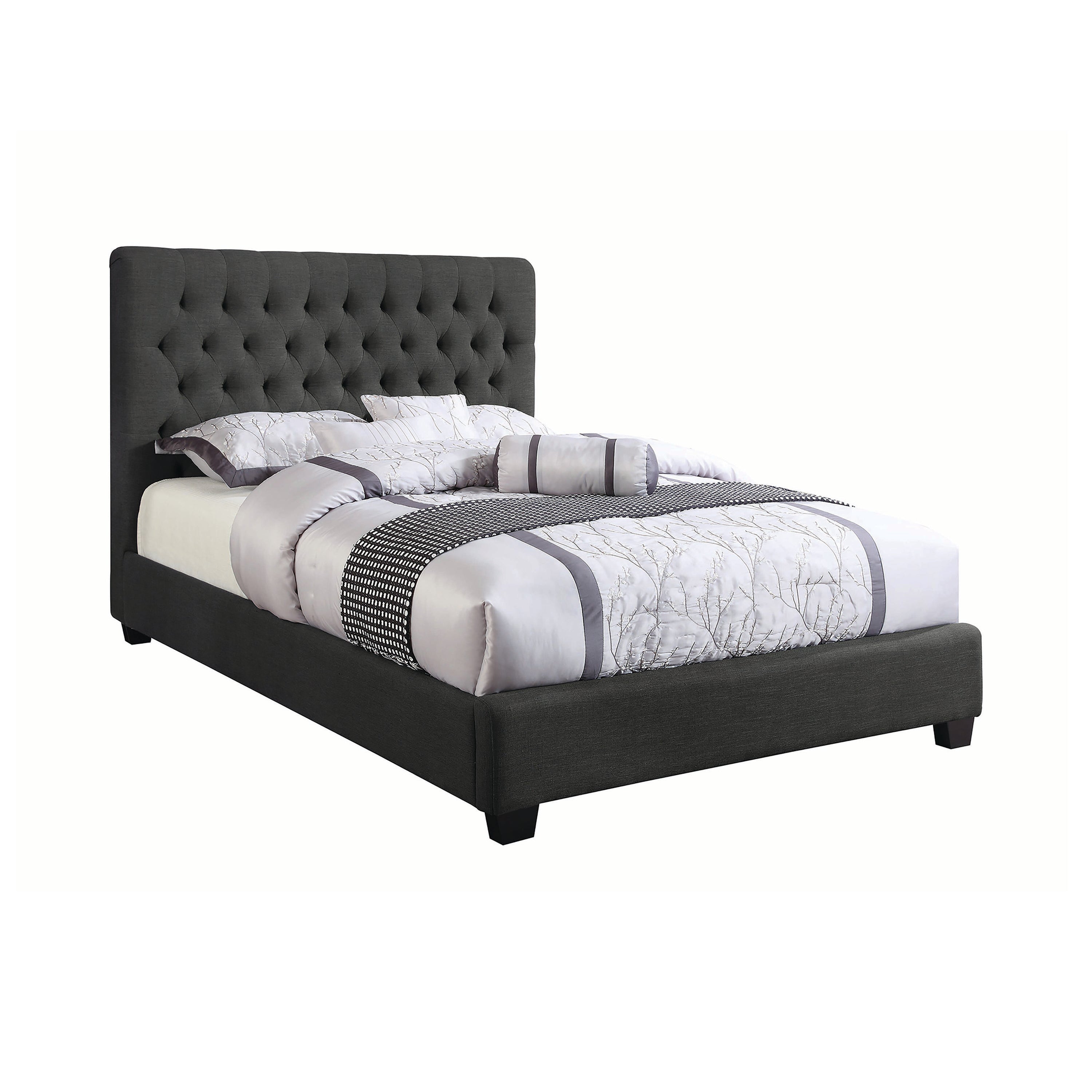 Chloe Tufted Upholstered Full Bed Charcoal