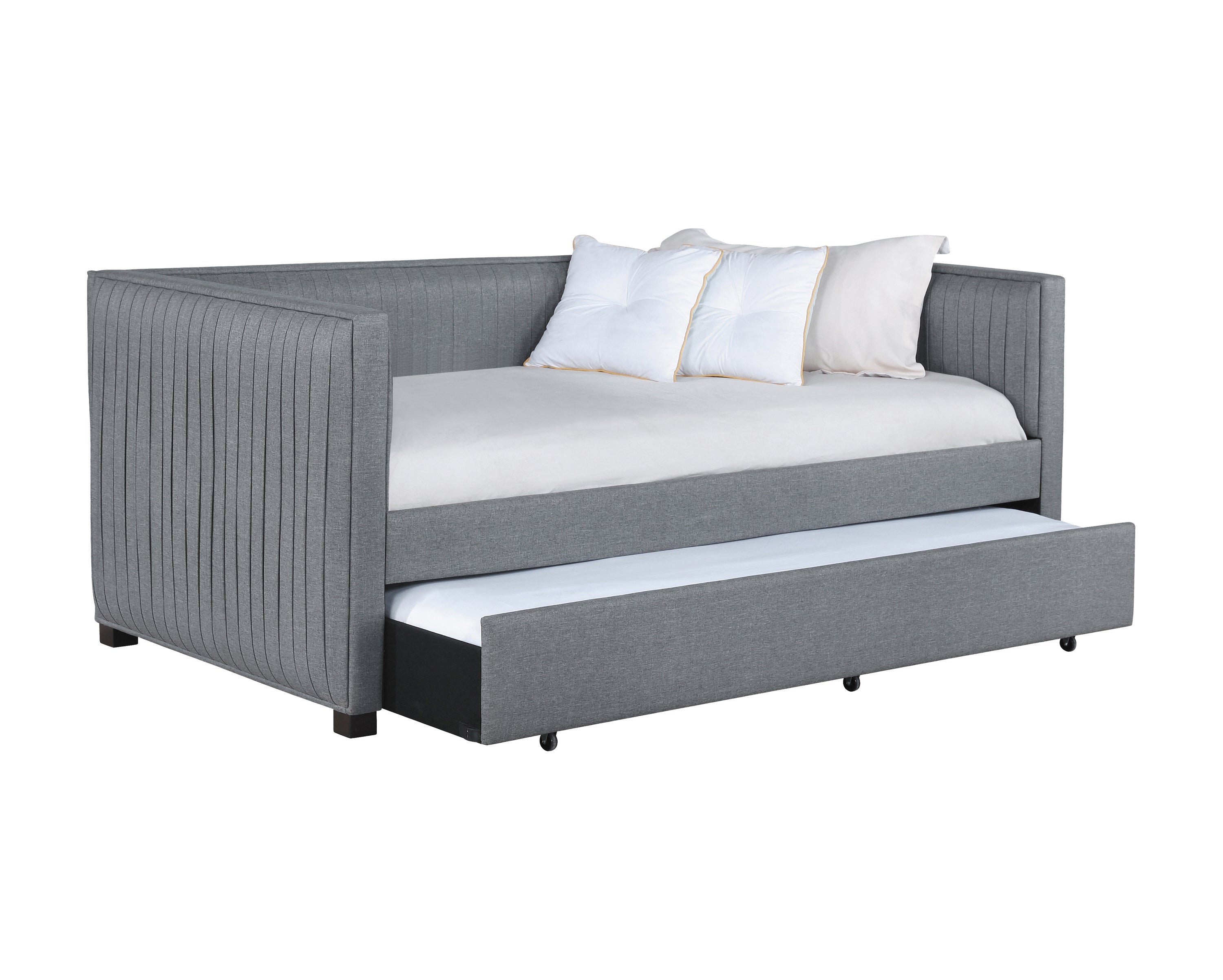 Brodie Upholstered Twin Daybed with Trundle Grey