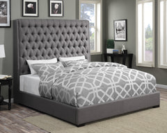 Camille Eastern King Button Tufted Bed Grey