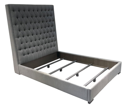 Camille Queen Button Tufted Bed Grey