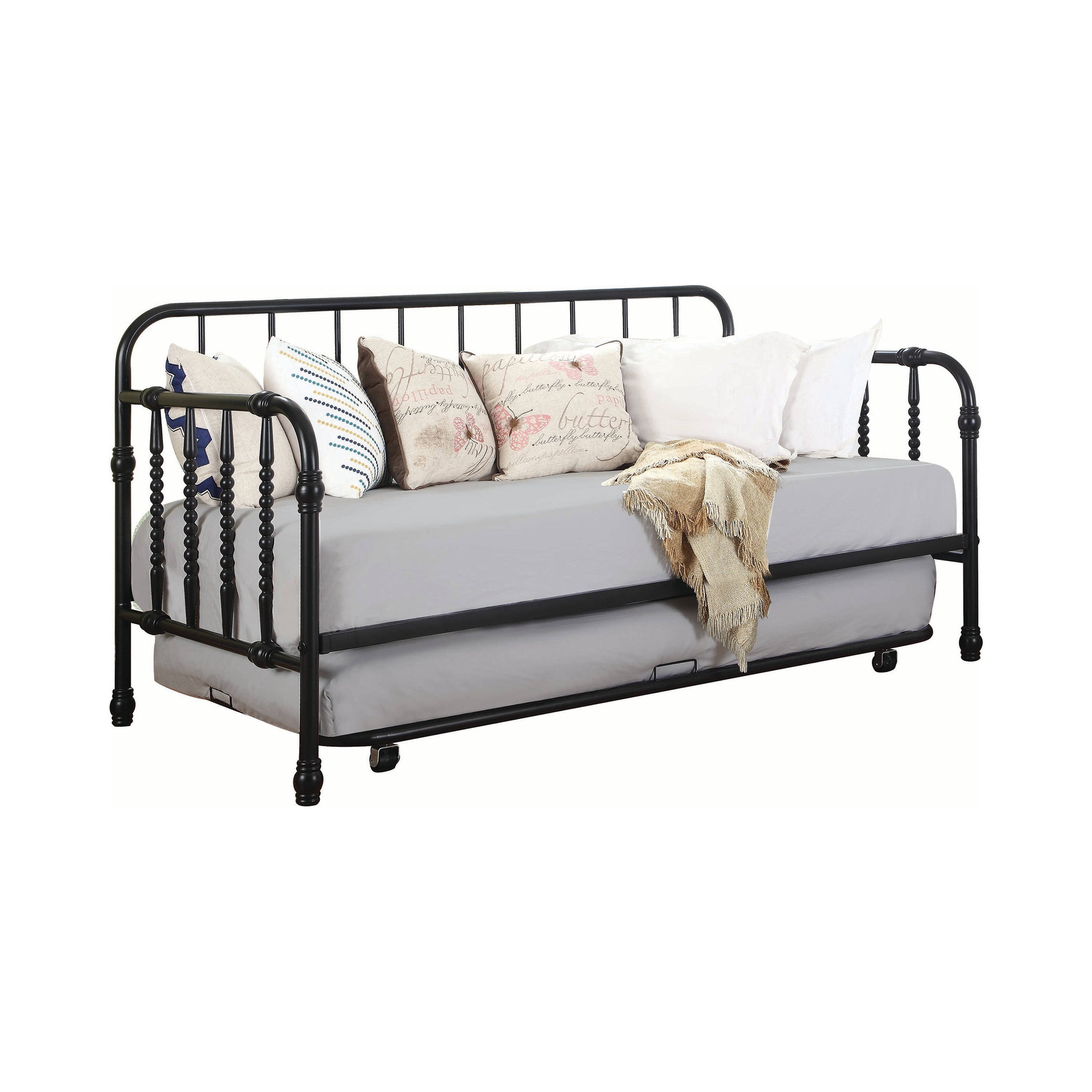 Marina Twin Metal Daybed with Trundle Black