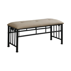 Livingston Upholstered Bench Brown and Dark Bronze