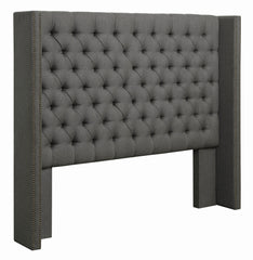 Bancroft Demi-wing Upholstered Full Bed Grey