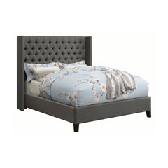 Bancroft Demi-wing Upholstered Full Bed Grey