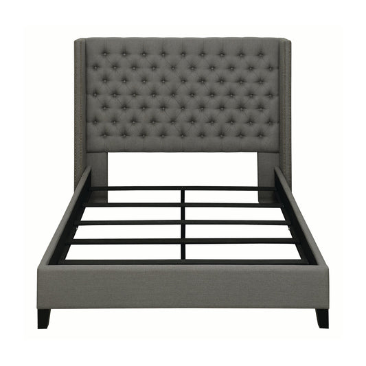 Bancroft Demi-wing Upholstered Full Bed Grey