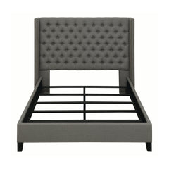 Bancroft Demi-wing Upholstered Full Bed Grey