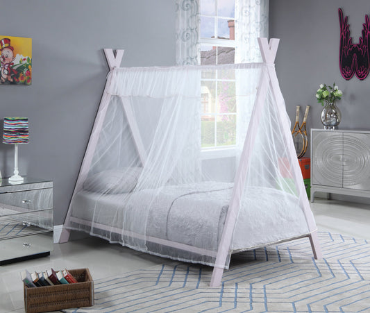 Fultonville Twin Metal Tent Bed Pink